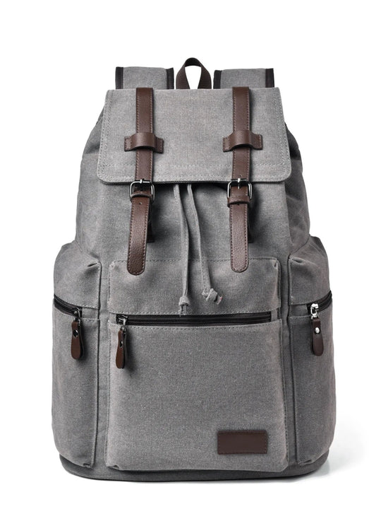 Canvas Backpack Bag with Buckle Straps - Absolute Discounts