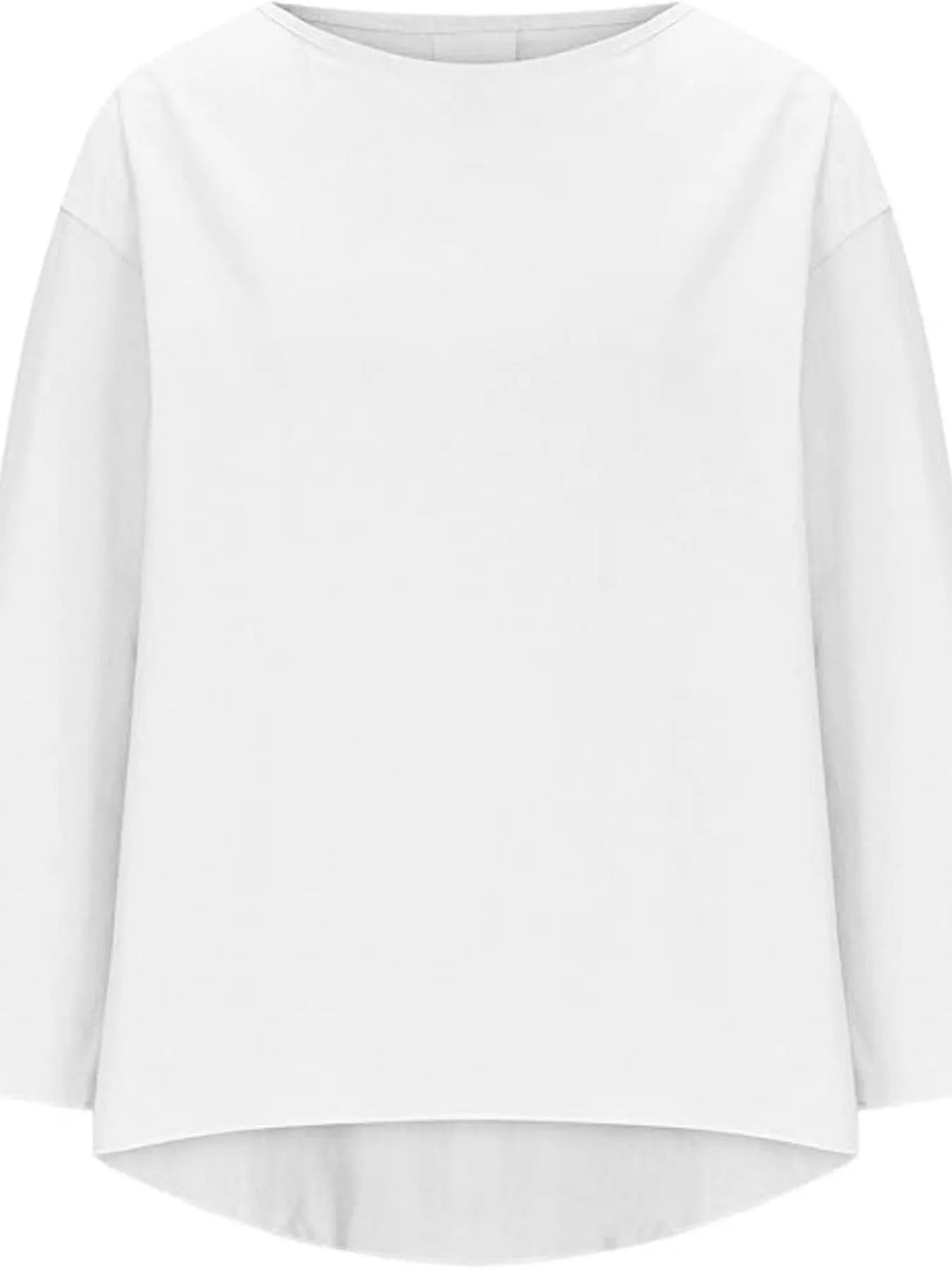 Full Size Round Neck Relaxed Fit Blouse Plus Size - Absolute Discounts