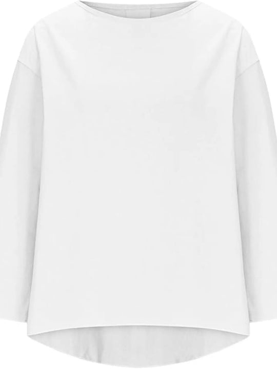 Full Size Round Neck Relaxed Fit Blouse Plus Size - Absolute Discounts