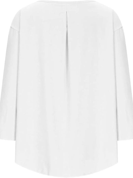 Full Size Round Neck Relaxed Fit Blouse Plus Size - Absolute Discounts
