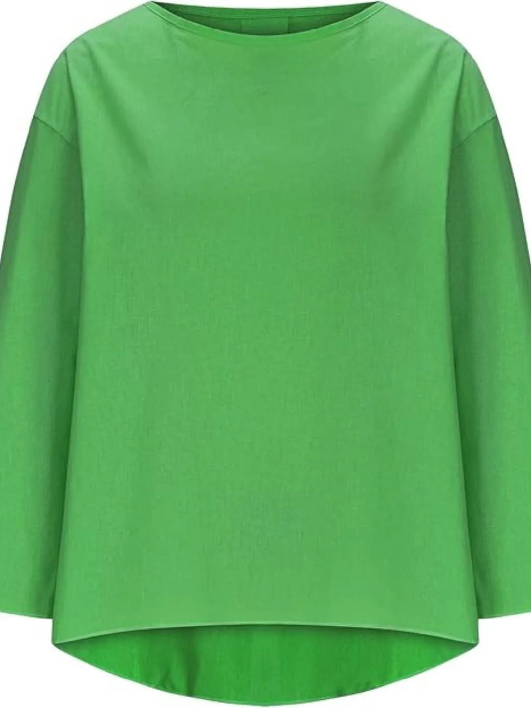 Full Size Round Neck Relaxed Fit Blouse Plus Size - Absolute Discounts