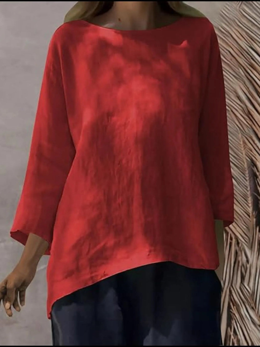 Full Size Round Neck Relaxed Fit Blouse Plus Size - Absolute Discounts