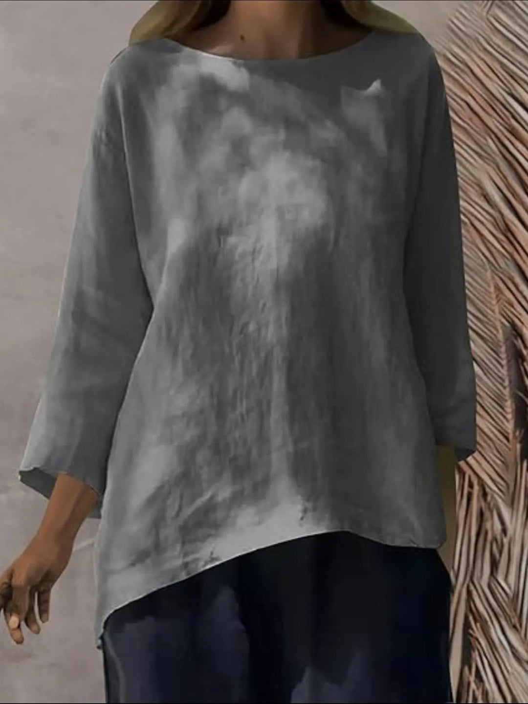 Full Size Round Neck Relaxed Fit Blouse Plus Size - Absolute Discounts