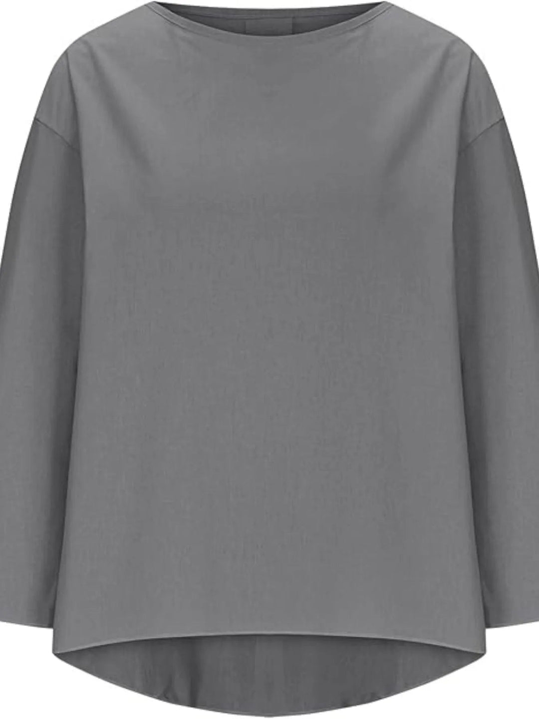 Full Size Round Neck Relaxed Fit Blouse Plus Size - Absolute Discounts