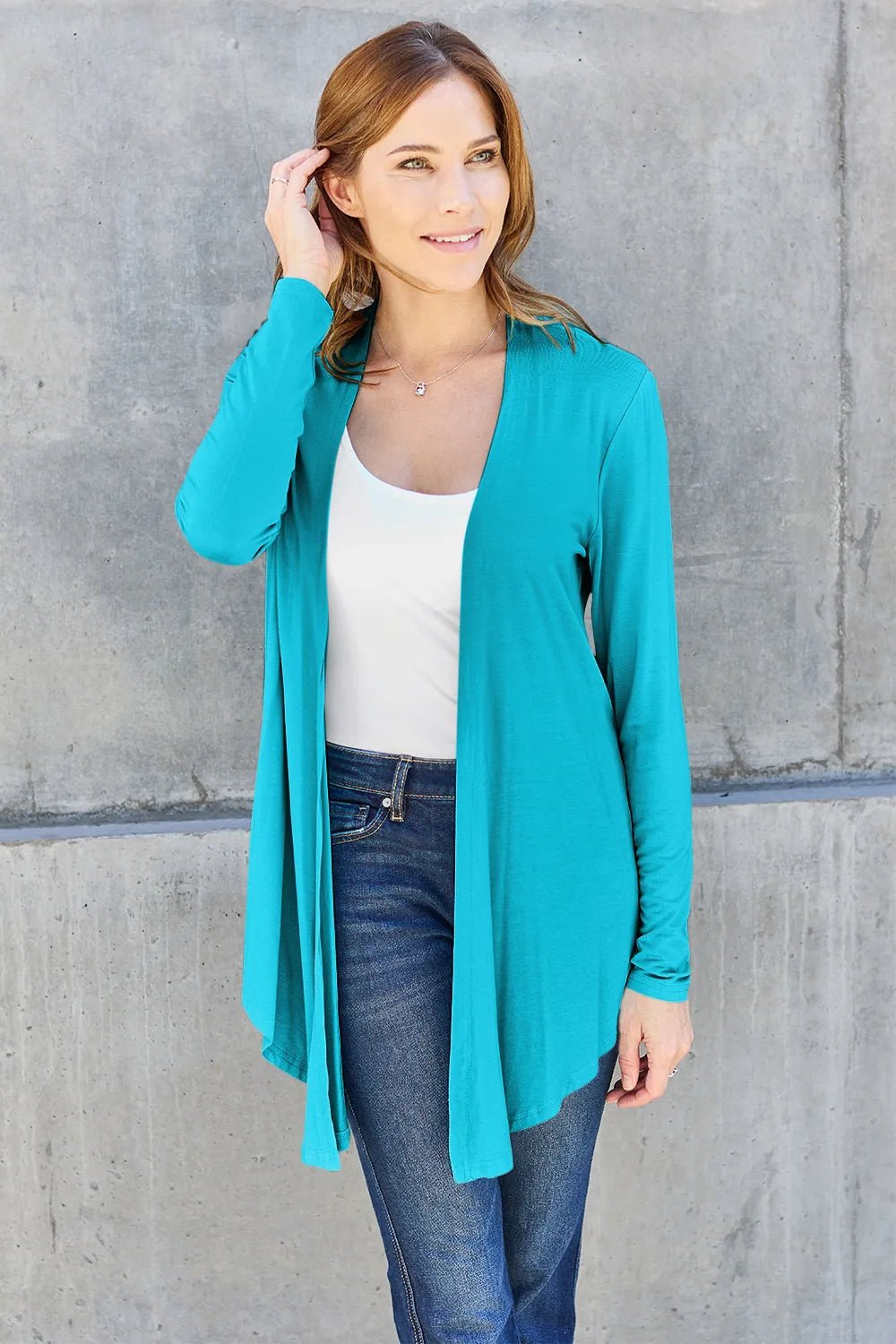Basic Bae Full Size Open Front Long Sleeve Cardigan - Absolute Discounts