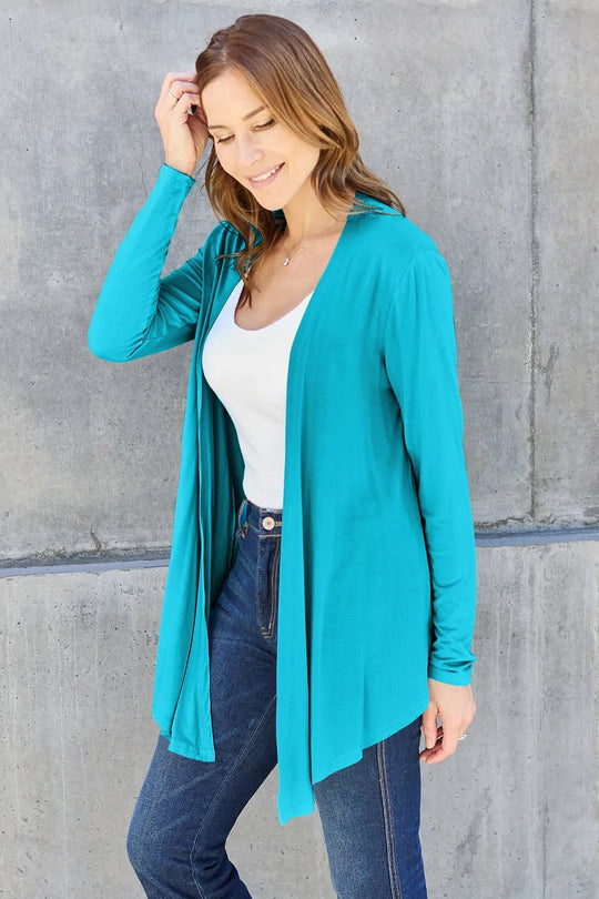 Basic Bae Full Size Open Front Long Sleeve Cardigan - Absolute Discounts