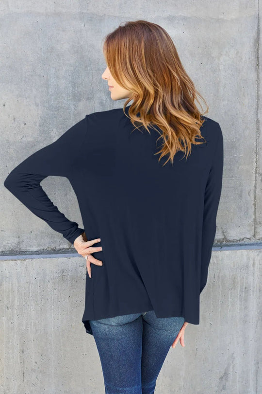Basic Bae Full Size Open Front Long Sleeve Cardigan - Absolute Discounts