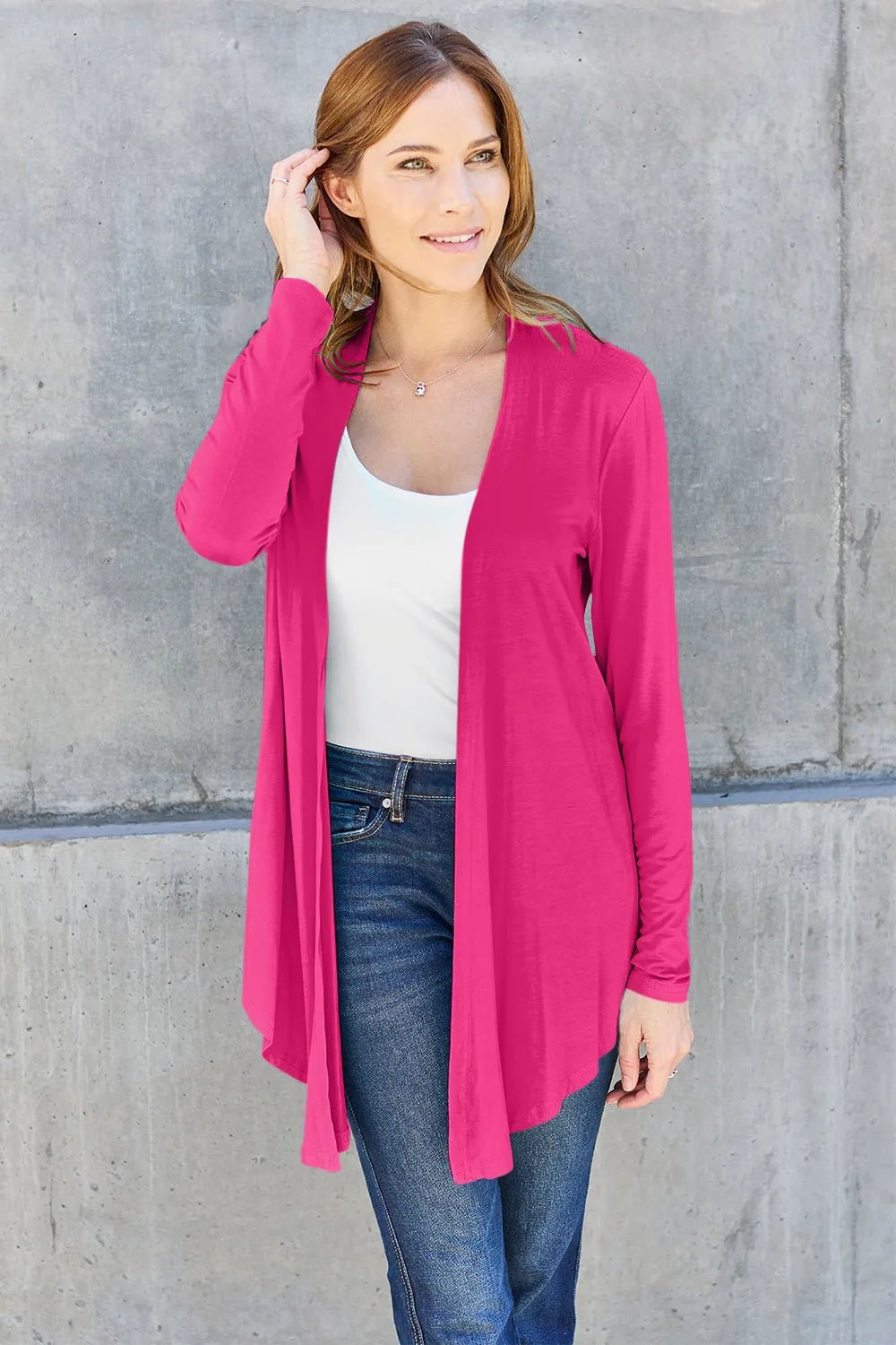 Basic Bae Full Size Open Front Long Sleeve Cardigan - Absolute Discounts