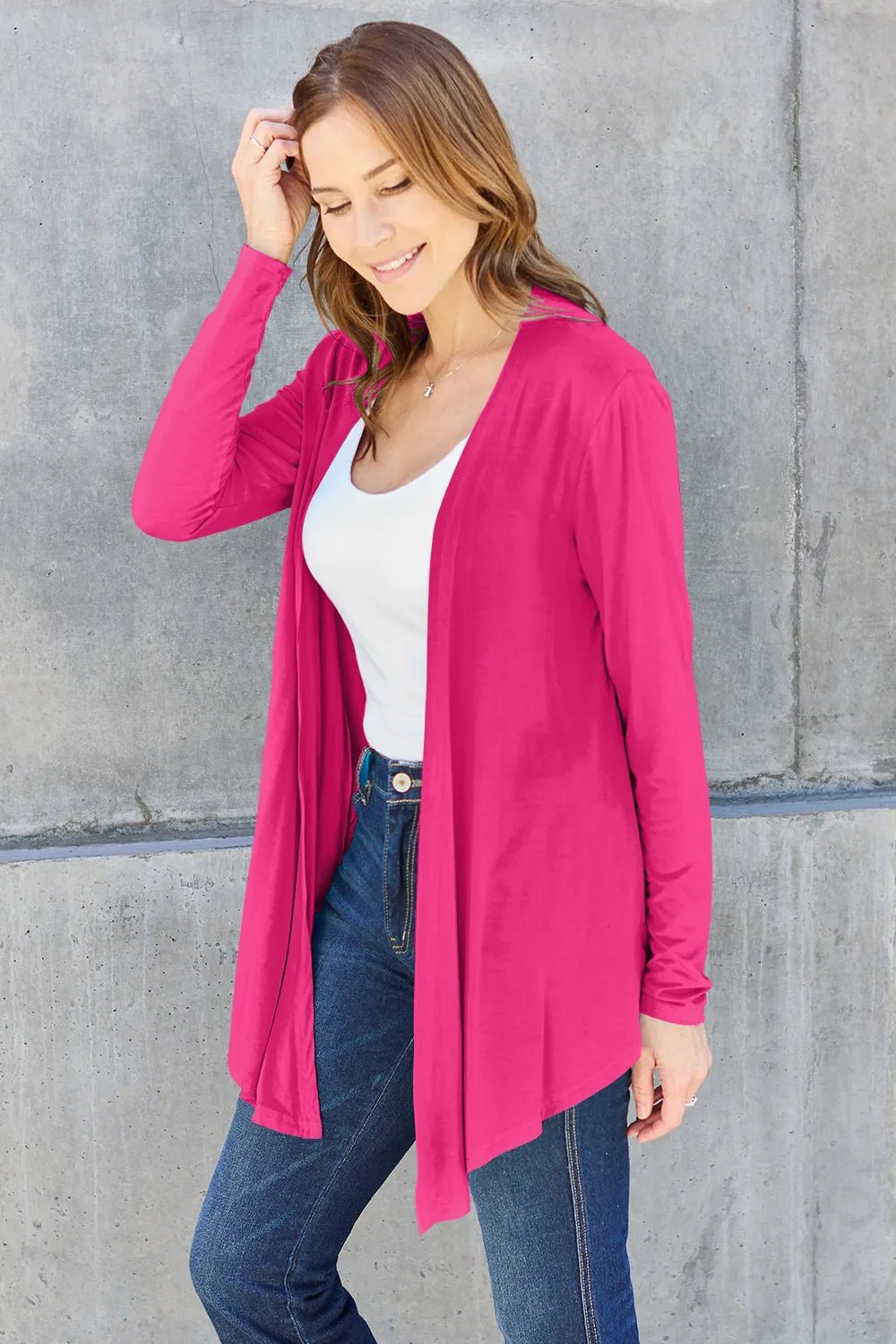 Basic Bae Full Size Open Front Long Sleeve Cardigan - Absolute Discounts