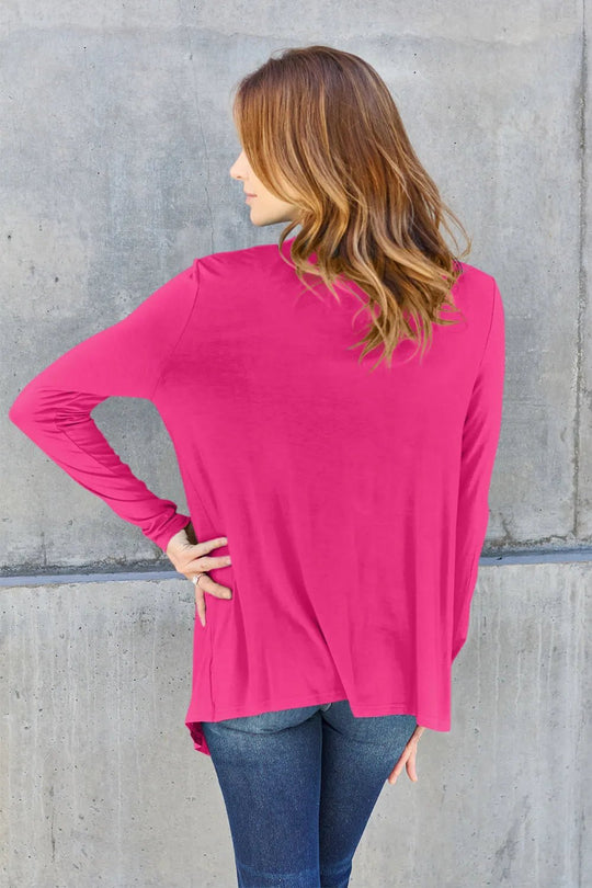 Basic Bae Full Size Open Front Long Sleeve Cardigan - Absolute Discounts