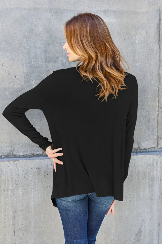 Basic Bae Full Size Open Front Long Sleeve Cardigan - Absolute Discounts