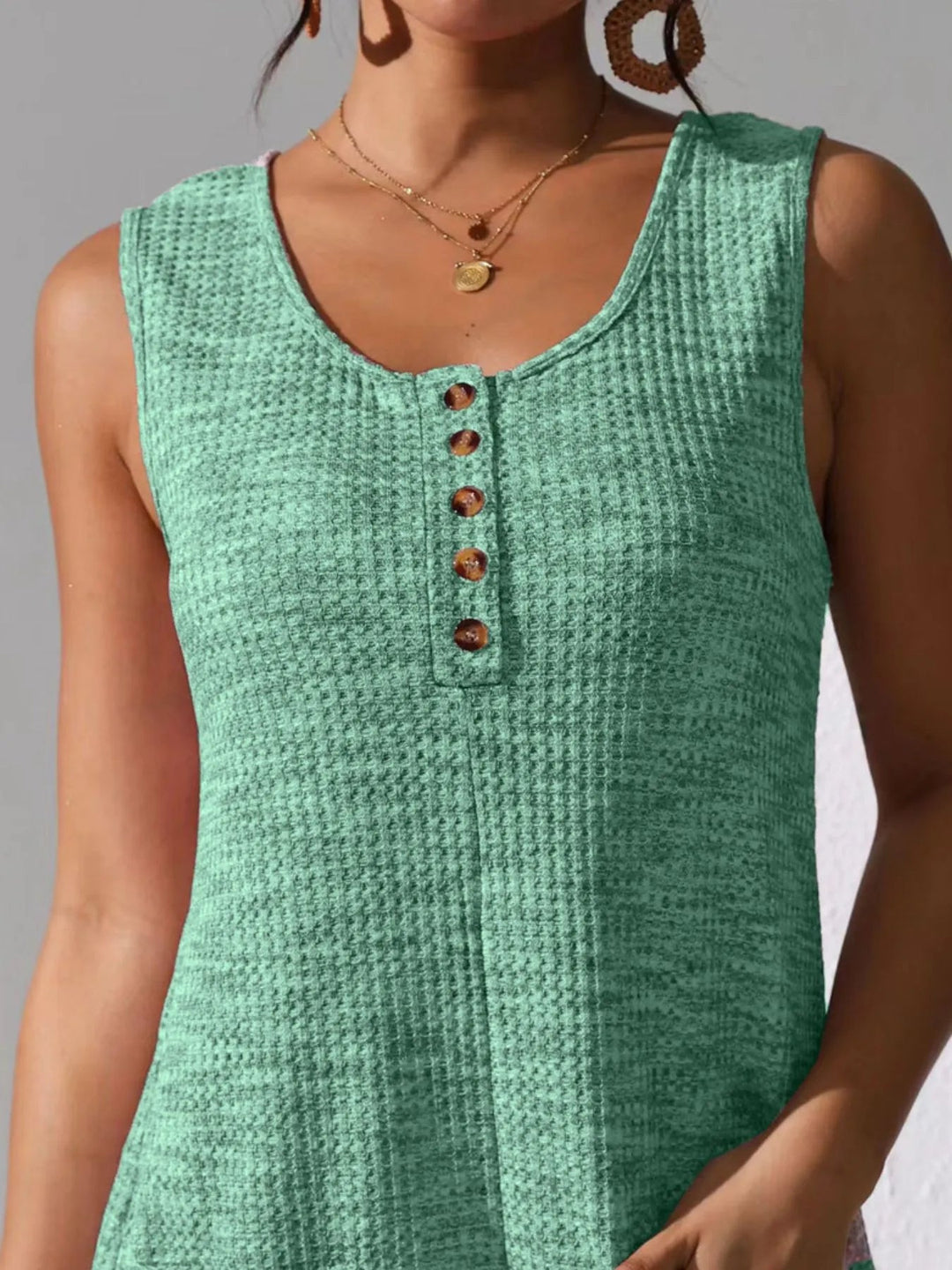 Full Size Button Front Romper with Pockets Plus Size - Absolute Discounts