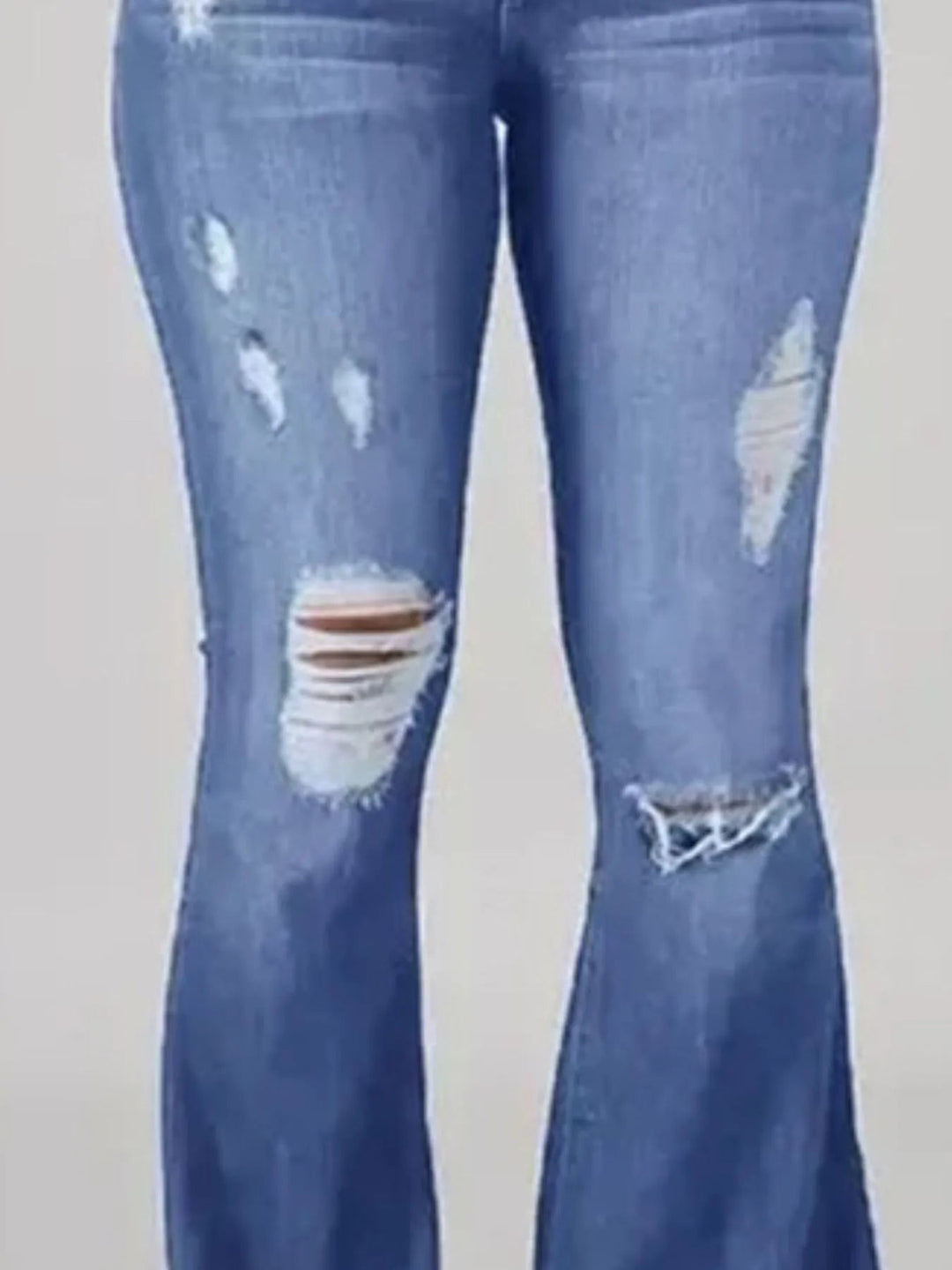 Full Size Distressed Raw Hem Flare Jeans Plus Size - Absolute Discounts