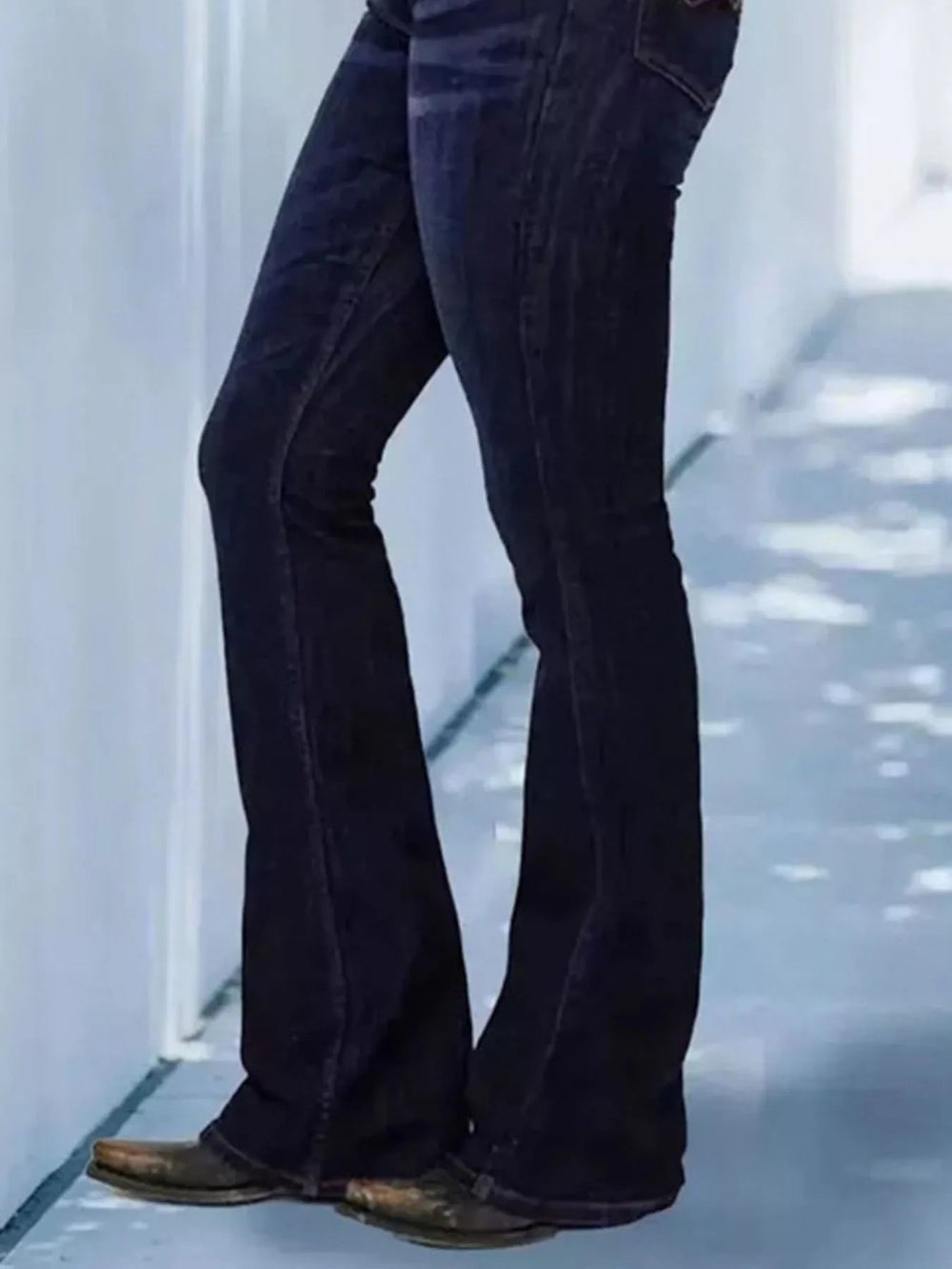 Full Size Wash Flare Jeans with Pockets Plus Size - Absolute Discounts