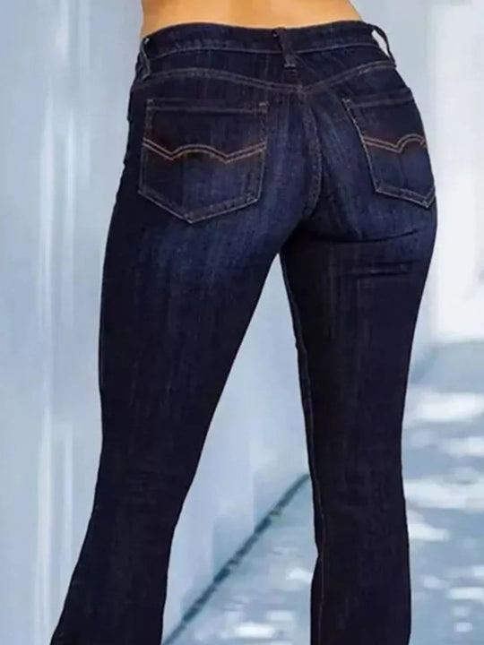 Full Size Wash Flare Jeans with Pockets Plus Size - Absolute Discounts