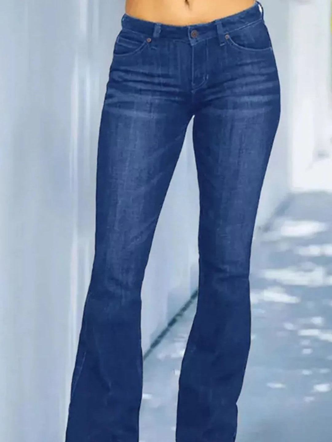 Full Size Wash Flare Jeans with Pockets Plus Size - Absolute Discounts