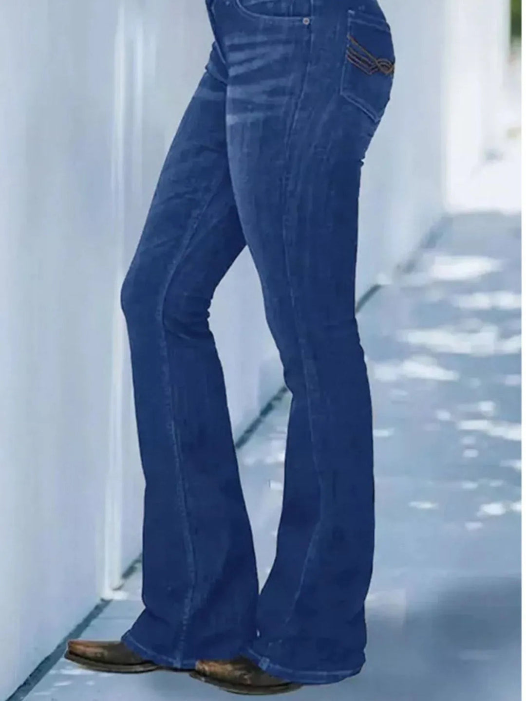 Full Size Wash Flare Jeans with Pockets Plus Size - Absolute Discounts