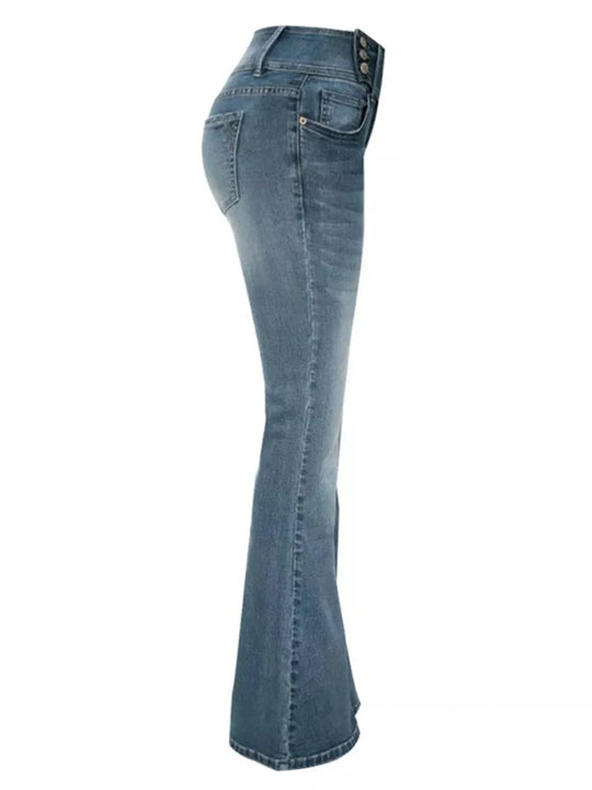 Full Size Vintage Wash Flare Jeans Plus Size - Absolute Discounts