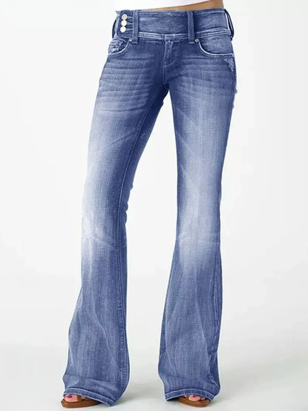 Full Size Vintage Wash Flare Jeans Plus Size - Absolute Discounts