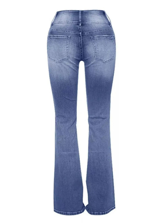 Full Size Vintage Wash Flare Jeans Plus Size - Absolute Discounts