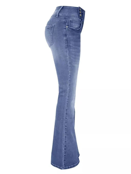 Full Size Vintage Wash Flare Jeans Plus Size - Absolute Discounts