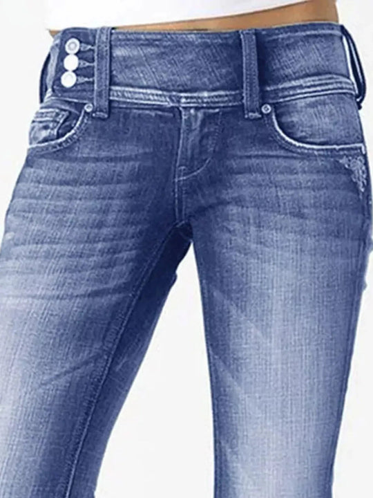 Full Size Vintage Wash Flare Jeans Plus Size - Absolute Discounts