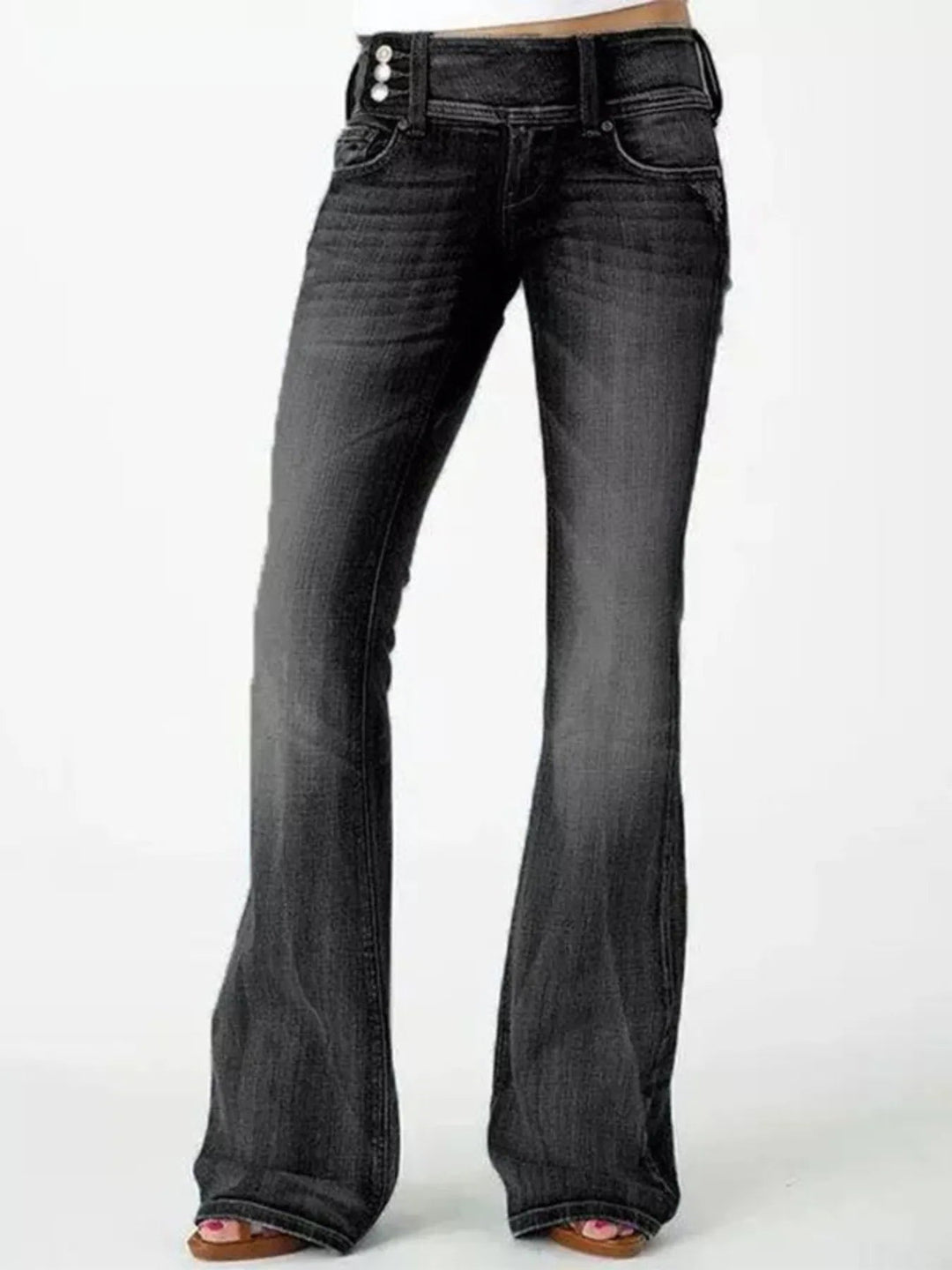 Full Size Vintage Wash Flare Jeans Plus Size - Absolute Discounts