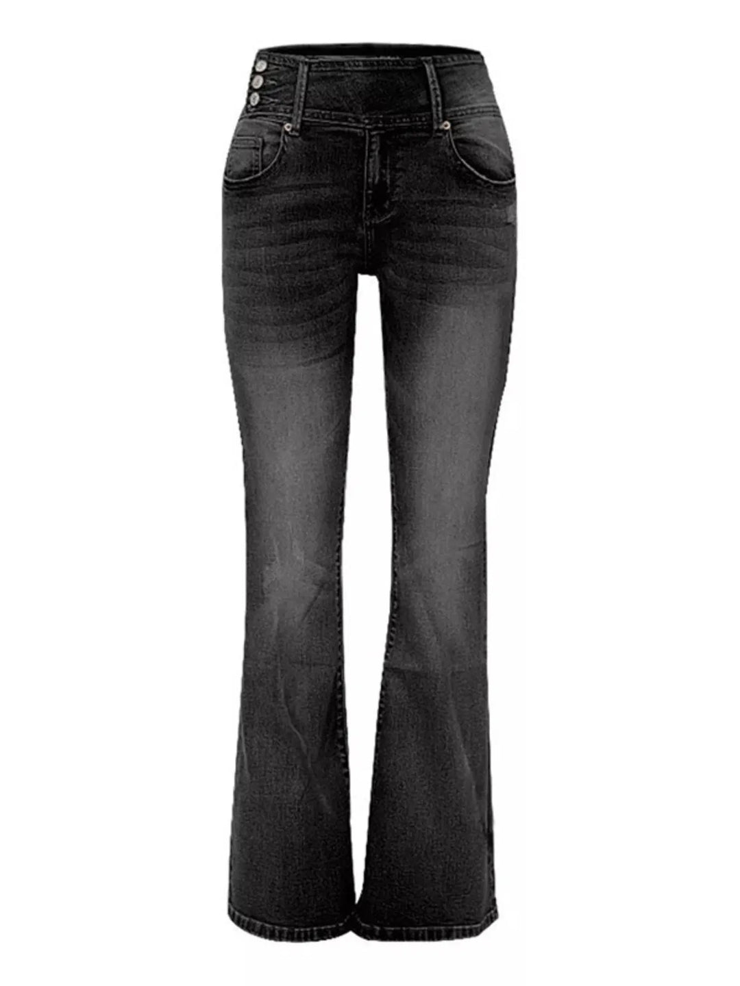 Full Size Vintage Wash Flare Jeans Plus Size - Absolute Discounts