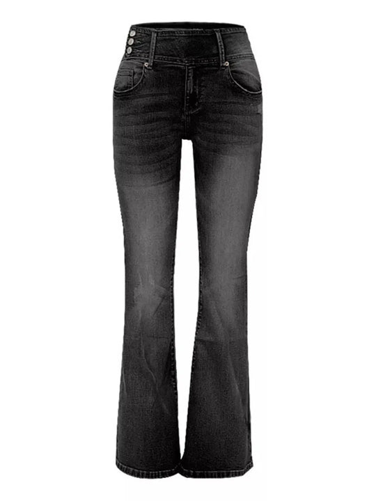 Full Size Vintage Wash Flare Jeans Plus Size - Absolute Discounts