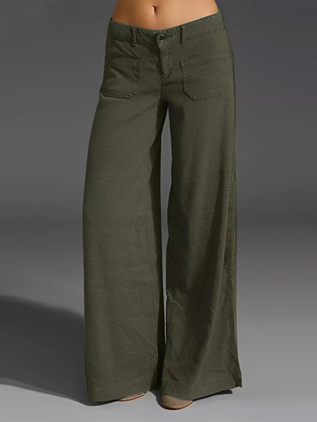 Full Size Wide Leg Pants with Pockets Plus Size - Absolute Discounts