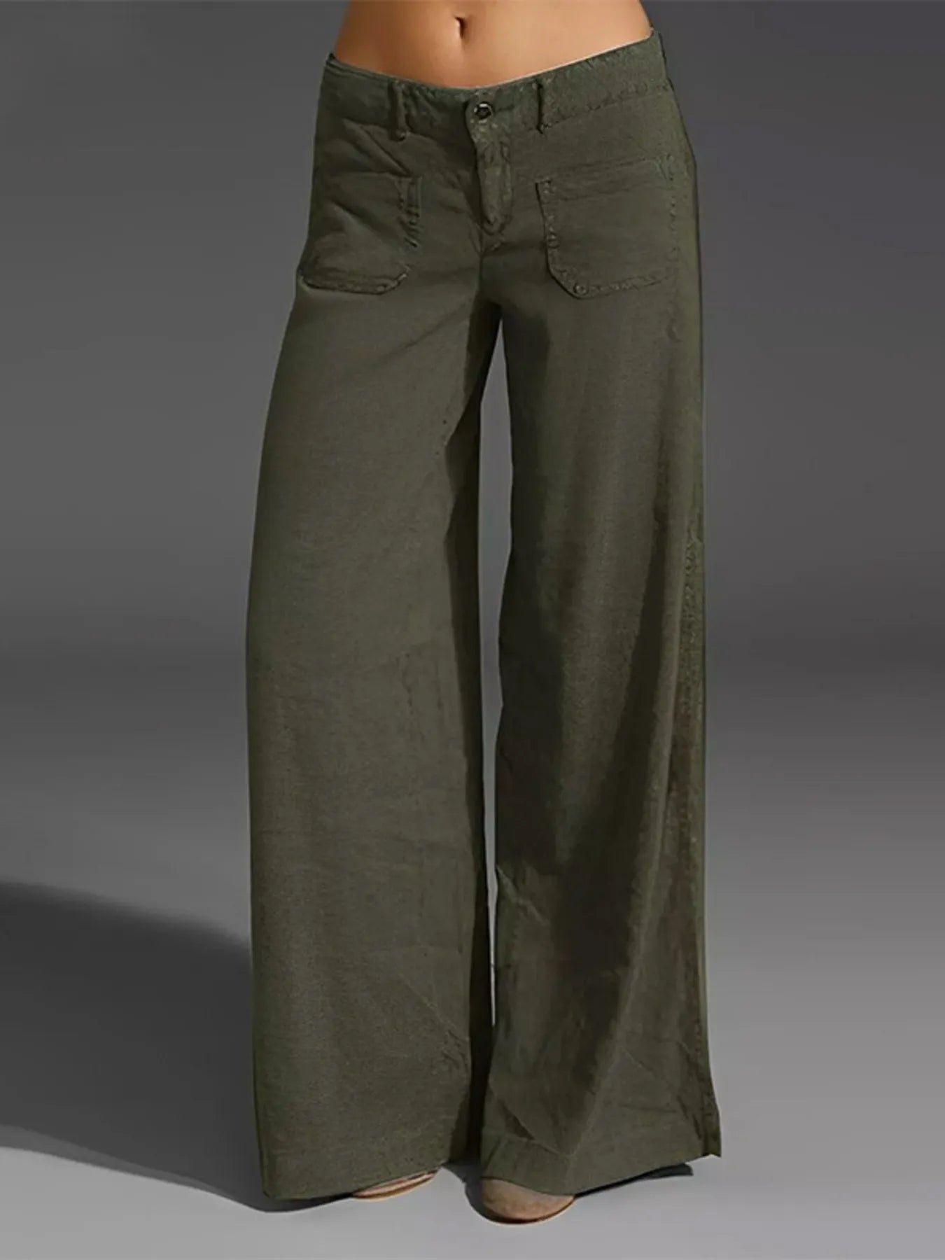 Full Size Wide Leg Pants with Pockets Plus Size - Absolute Discounts