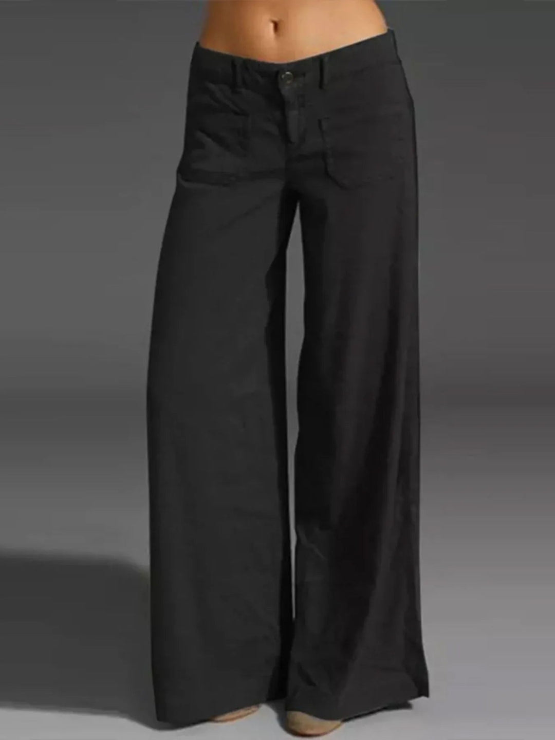 Full Size Wide Leg Pants with Pockets Plus Size - Absolute Discounts