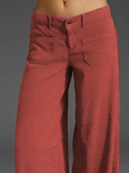Full Size Wide Leg Pants with Pockets Plus Size - Absolute Discounts