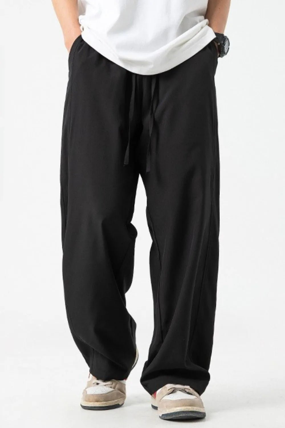 Men's Drawstring Wide Leg Pants - Absolute Discounts