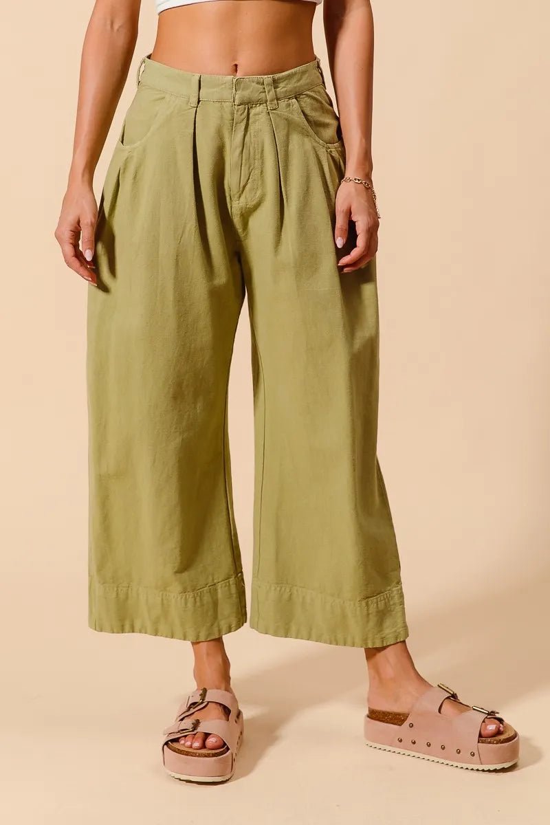 SO ME Mid Rise Wide Leg Chino Pants With Pockets - Absolute Discounts