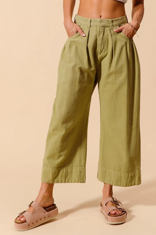 SO ME Mid Rise Wide Leg Chino Pants With Pockets - Absolute Discounts