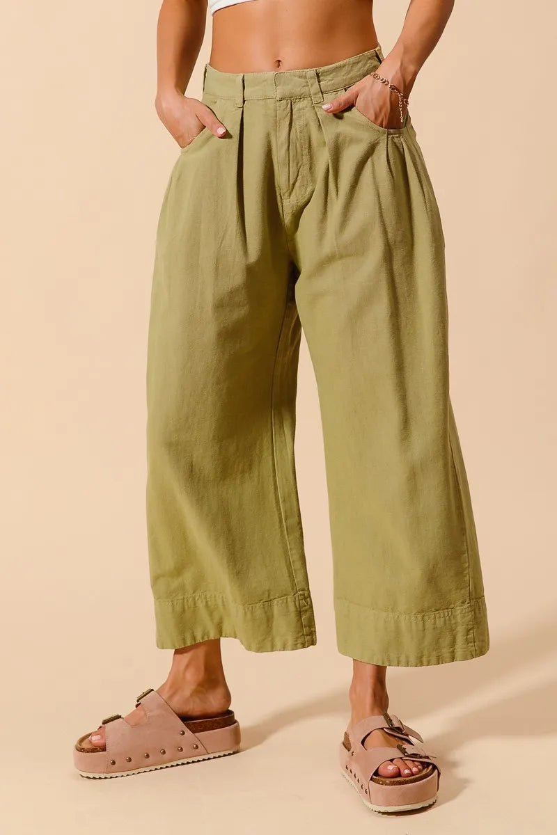 SO ME Mid Rise Wide Leg Chino Pants With Pockets - Absolute Discounts