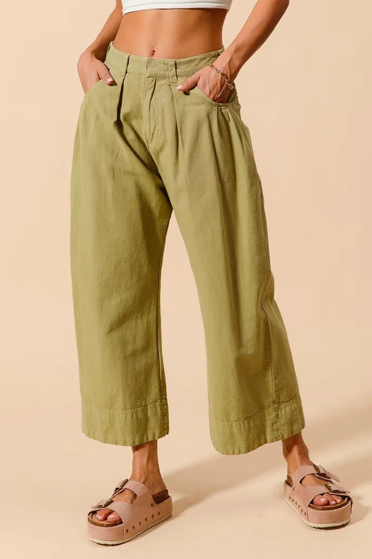 SO ME Mid Rise Wide Leg Chino Pants With Pockets - Absolute Discounts