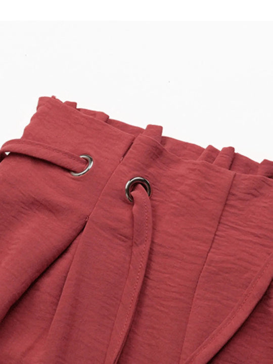 Tied Solid Color Shorts - Absolute Discounts