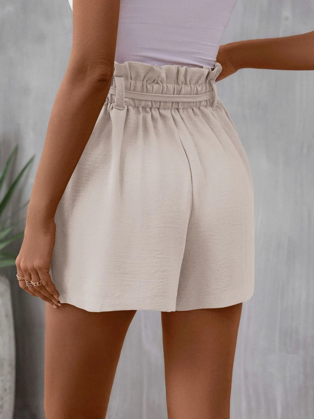 Tied Solid Color Shorts - Absolute Discounts