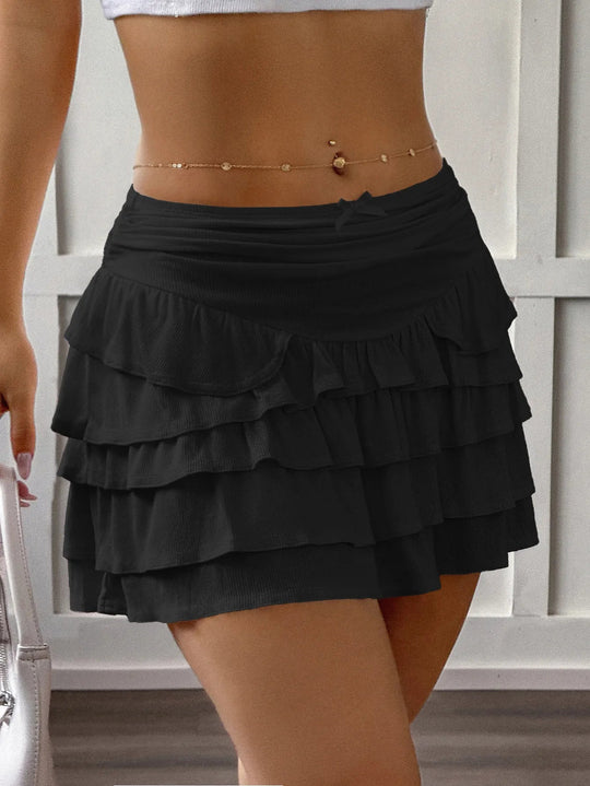 Ruffle Layered Mini Skirt - Absolute Discounts