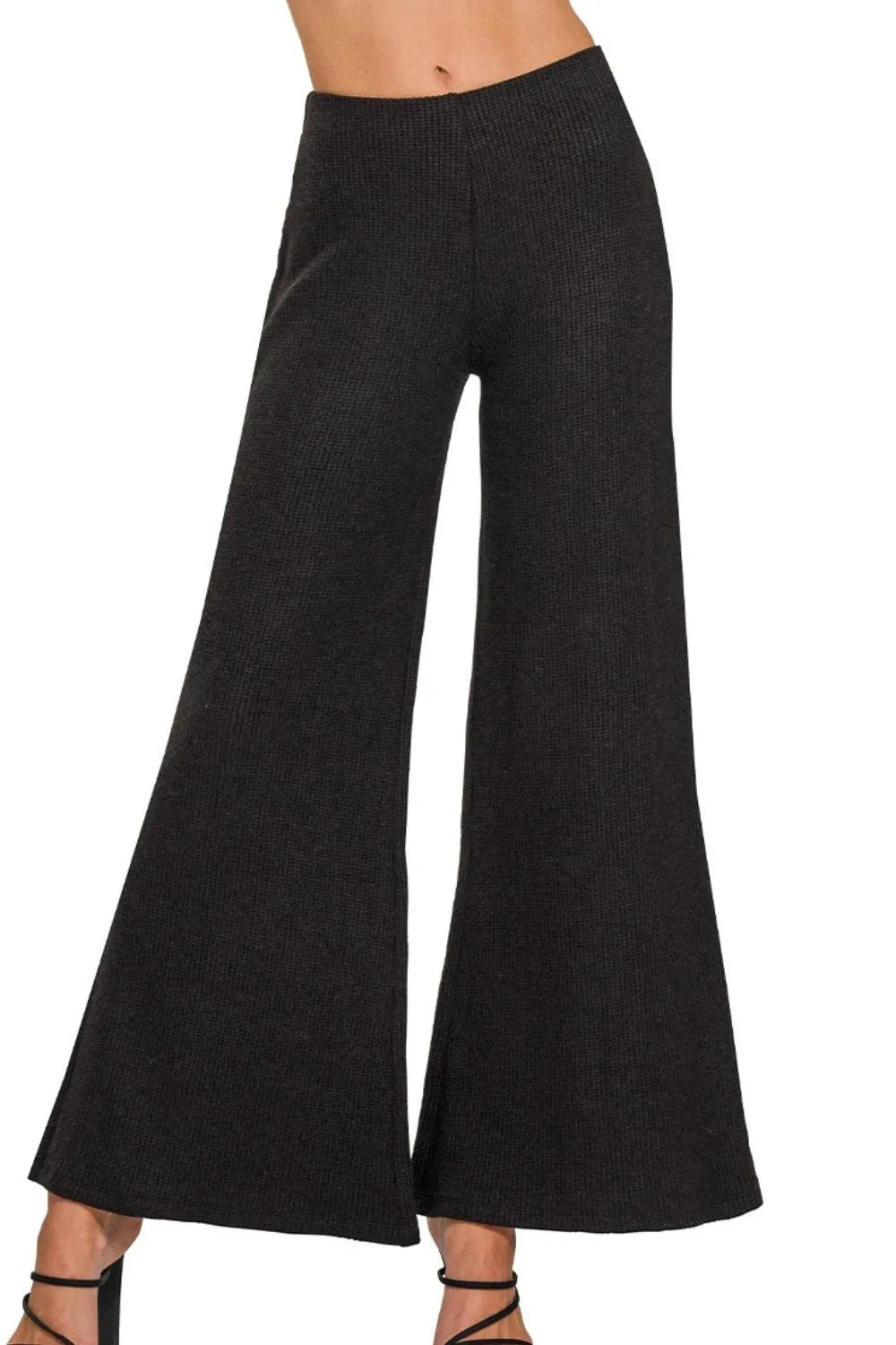Zenana Wide Leg Flare Sweater Pants - Absolute Discounts