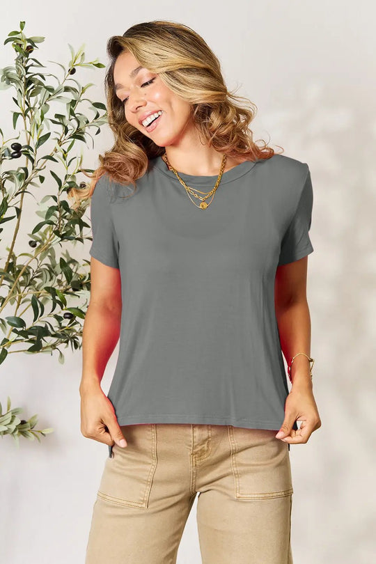 Basic Bae Full Size Round Neck Short Sleeve T-Shirt - Absolute Discounts