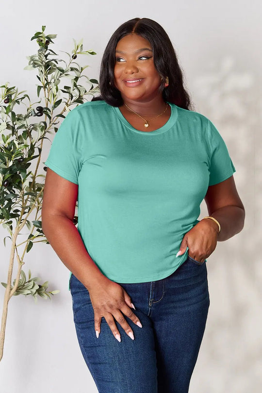 Basic Bae Full Size Round Neck Short Sleeve T-Shirt - Absolute Discounts