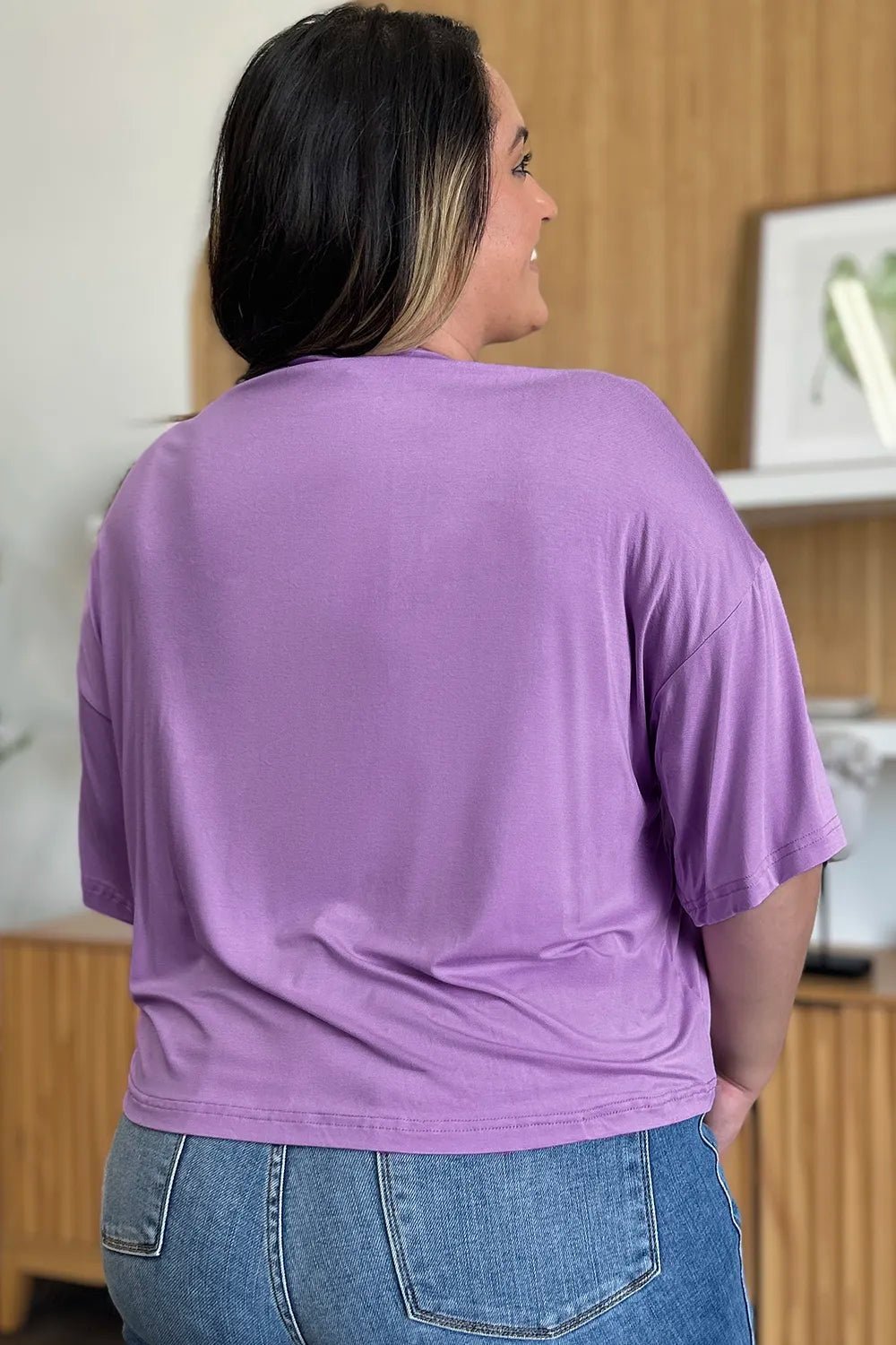 Basic Bae Bamboo Full Size Round Neck Drop Shoulder T-Shirt - Absolute Discounts
