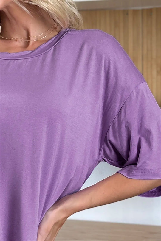 Basic Bae Bamboo Full Size Round Neck Drop Shoulder T-Shirt - Absolute Discounts