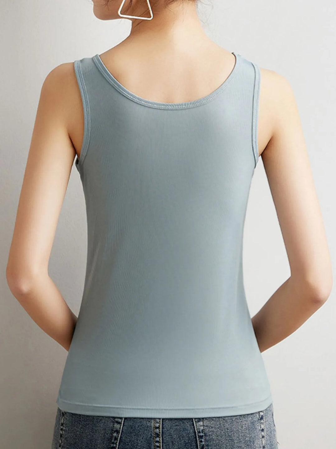 Plus Size Ribbed Scoop Neck Tank Top - Absolute Discounts