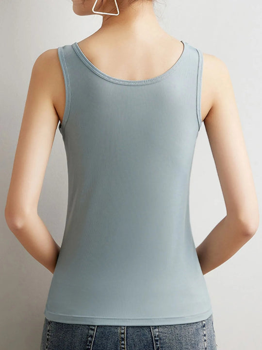 Plus Size Ribbed Scoop Neck Tank Top - Absolute Discounts