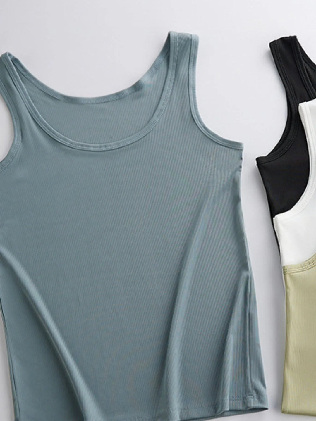 Plus Size Ribbed Scoop Neck Tank Top - Absolute Discounts