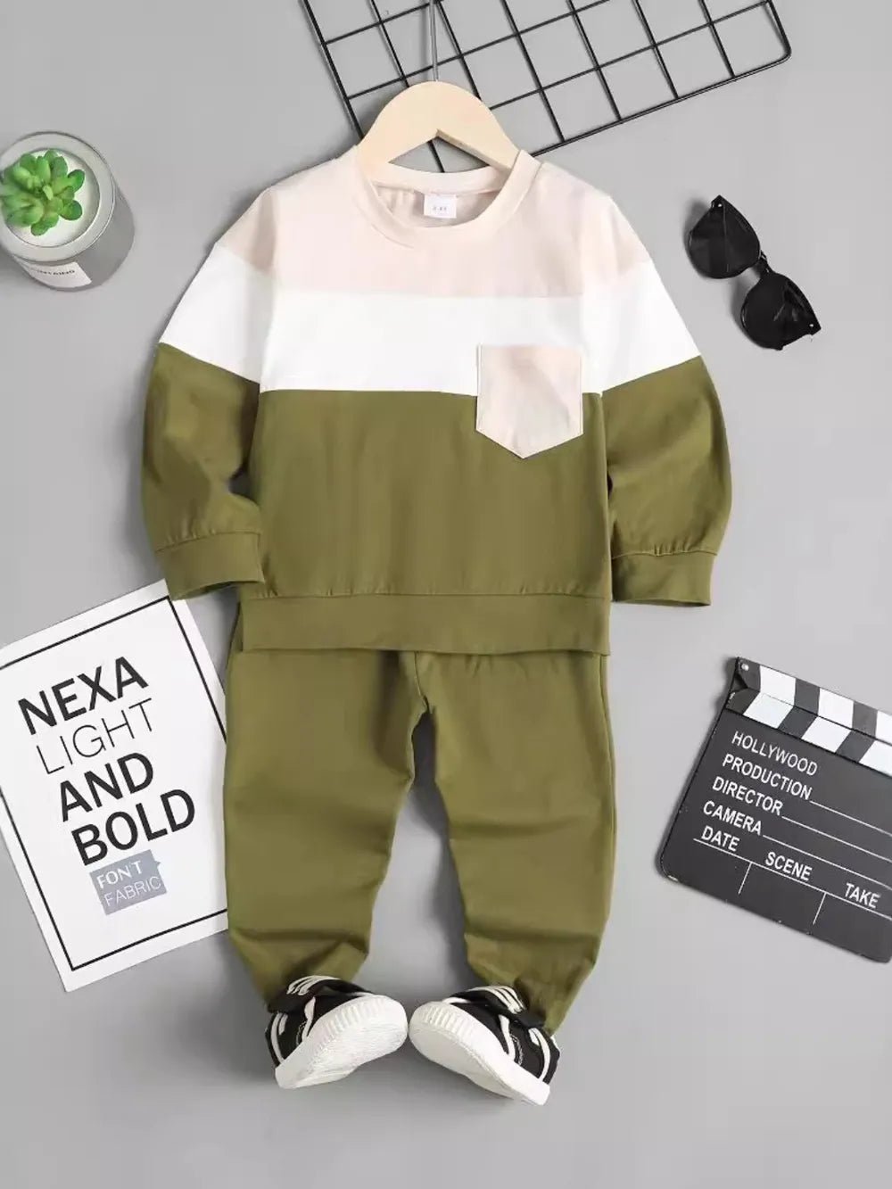 Children's Color Block Top and Pants Set - Absolute Discounts